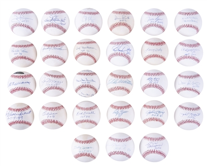 Lot of (27) Hall of Famers & Stars Single Signed Baseballs (PSA/DNA, Beckett & JSA)